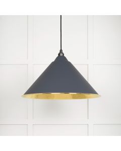 From The Anvil 49523SL Hammered Brass Hockley Pendant in Slate Hammered Brass