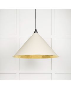 From The Anvil 49523TE Hammered Brass Hockley Pendant in Teasel Hammered Brass