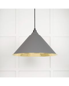 From The Anvil 49524BL Smooth Brass Hockley Pendant in Bluff Smooth Brass
