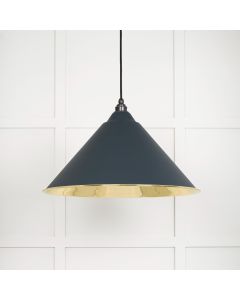 From The Anvil 49524SO Smooth Brass Hockley Pendant in Soot Smooth Brass