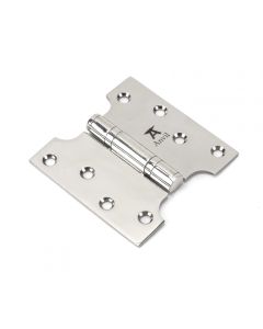 From The Anvil 49577 Polished SS 4" x 2" x 4" Parliament Hinge (pair) Polished Stainless Steel