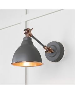 From the Anvil Smooth Copper Brindley Wall Light in Bluff 49714SBL