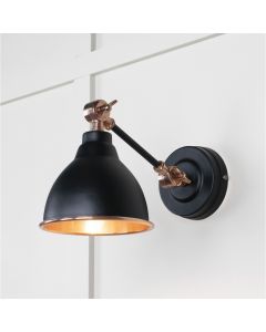 From the Anvil Smooth Copper Brindley Wall Light in Elan Black 49714SEB