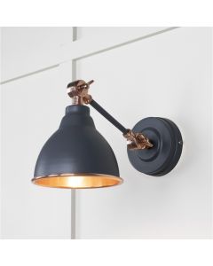 From the Anvil Smooth Copper Brindley Wall Light in Slate 49714SSL