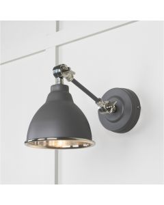 From the Anvil Smooth Nickel Brindley Wall Light in Bluff 49715SBL