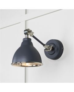 From the Anvil Smooth Nickel Brindley Wall Light in Slate 49715SSL