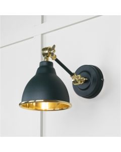 From the Anvil Smooth Brass Brindley Wall Light in Dingle 49716SDI