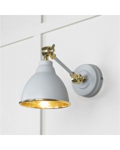 From the Anvil Hammered Brass Brindley Wall Light in Birch 49719SBI