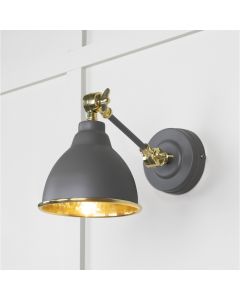From the Anvil Hammered Brass Brindley Wall Light in Bluff 49719SBL