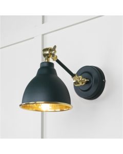 From the Anvil Hammered Brass Brindley Wall Light in Dingle 49719SDI