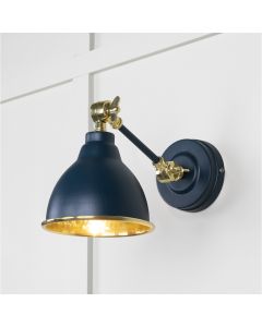 From the Anvil Hammered Brass Brindley Wall Light in Dusk 49719SDU