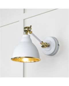 From the Anvil Hammered Brass Brindley Wall Light in Flock 49719SF