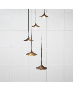 From the Anvil Smooth Brass Flora Cluster Pendant in Elan Black 49728SEB