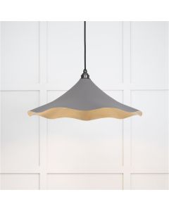 From the Anvil Smooth Brass Flora Pendant in Bluff 49731SBL