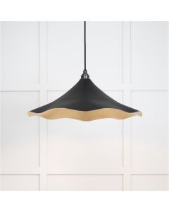 From the Anvil Smooth Brass Flora Pendant in Elan Black 49731SEB