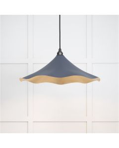 From the Anvil Smooth Brass Flora Pendant in Slate 49731SSL
