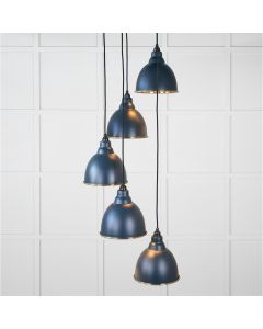 From the Anvil Smooth Brass Brindley Cluster Pendant in Dusk 49738SDU