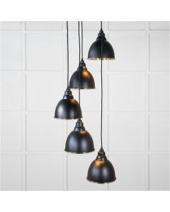 From the Anvil Smooth Brass Brindley Cluster Pendant in Elan Black 49738SEB