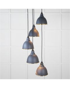From the Anvil Hammered Brass Brindley Cluster Pendant in Slate 49741SSL
