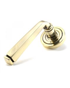 From The Anvil 49946 Aged Brass Avon Round Lever on Rose Set (Art Deco) - Unsprung Aged Brass
