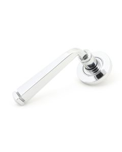From The Anvil 49949 Polished Chrome Avon Round Lever on Rose Set (Plain) - Unsprung Polished Chrome