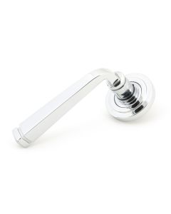 From The Anvil 49950 Polished Chrome Avon Round Lever on Rose Set (Art Deco) - Unsprung Polished Chrome