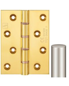 Simonswerk 1250CE Double Phosphor Bronze Washered Brass Butt Hinge CE marked FD30 fire rated 100mmx 75mm c/w Screws Satin Nickel