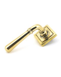 From The Anvil 50020 Aged Brass Newbury Lever on Rose Set (Square) - Unsprung Aged Brass