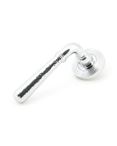From The Anvil 50043 Polished Chrome Hammered Newbury Lever on Rose Set (Beehive) - Unsprung Polished Chrome