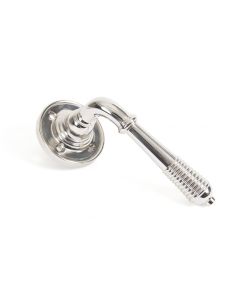 From The Anvil 50087 Polished Nickel Reeded Lever on Rose Set - Unsprung Polished Nickel