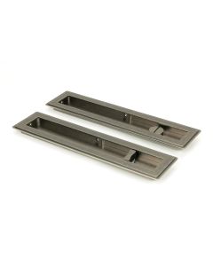 From The Anvil 50175 Pewter 250mm Art Deco Rectangular Pull - Privacy Set Pewter Patina
