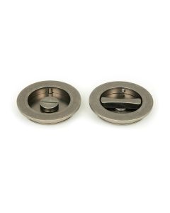 From The Anvil 50185 Pewter 75mm Plain Round Pull - Privacy Set Pewter Patina