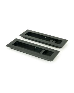 From The Anvil 50212 Matt Black 175mm Plain Rectangular Pull - Privacy Set Matt Black
