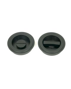 From The Anvil 50218 Matt Black 60mm Art Deco Round Pull - Privacy Set Matt Black