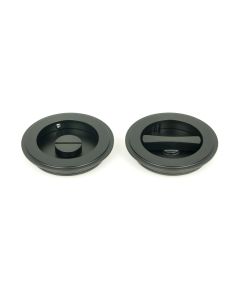 From The Anvil 50219 Matt Black 75mm Art Deco Round Pull - Privacy Set Matt Black