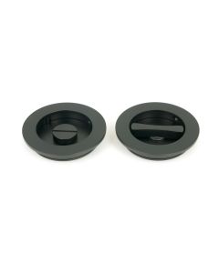 From The Anvil 50221 Matt Black 75mm Plain Round Pull - Privacy Set Matt Black