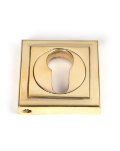 From The Anvil 50595 Polished Brass Round Euro Escutcheon (Square) Polished Brass