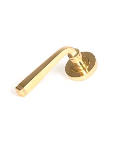 From The Anvil 50596 Polished Brass Avon Round Lever on Rose Set (Plain) Polished Brass