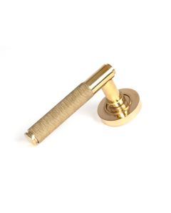 From The Anvil 50606 Polished Brass Brompton Lever on Rose Set (Plain) - Unsprung Polished Brass
