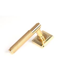 From The Anvil 50612 Polished Brass Brompton Lever on Rose Set (Square) - Unsprung Polished Brass