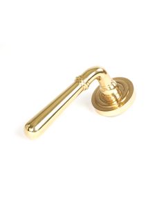From The Anvil 50621 Polished Brass Newbury Lever on Rose Set (Art Deco) - Unsprung Polished Brass