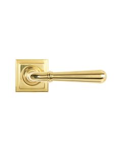 From The Anvil 50625 Polished Brass Newbury Lever on Rose Set (Square) - Unsprung Polished Brass