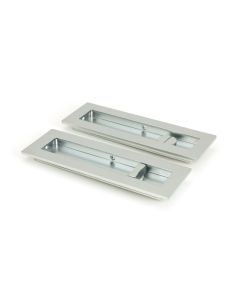 From The Anvil 50642 Satin Chrome 175mm Plain Rectangular Pull - Privacy Set Satin Chrome