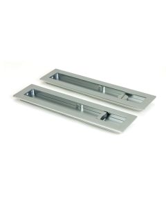 From The Anvil 50643 Satin Chrome 250mm Plain Rectangular Pull - Privacy Set Satin Chrome