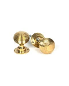 From The Anvil 50840 Polished Brass Heavy Beehive Mortice/Rim Knob Set Polished Brass