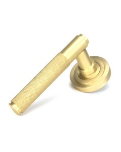 From the Anvil Satin Brass Brompton Lever on Rose Set Art Deco - Unsprung 50848