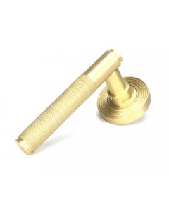 From the Anvil Satin Brass Brompton Lever on Rose Set Beehive - Unsprung 50849