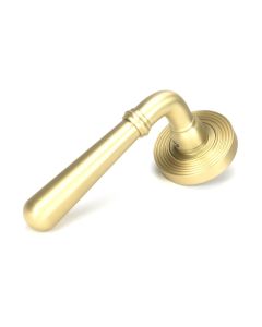 From the Anvil Satin Brass Newbury Lever on Rose Set Beehive 50855
