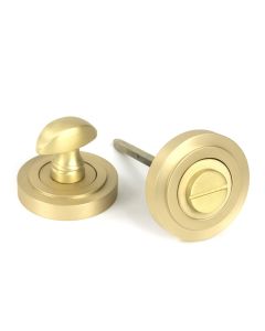 From the Anvil Satin Brass Round Thumbturn Set Art Deco 50881