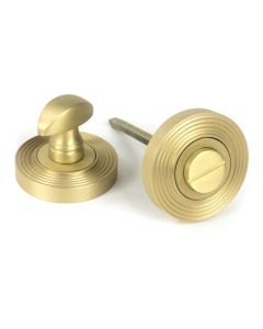 From the Anvil Satin Brass Round Thumbturn Set Beehive 50882